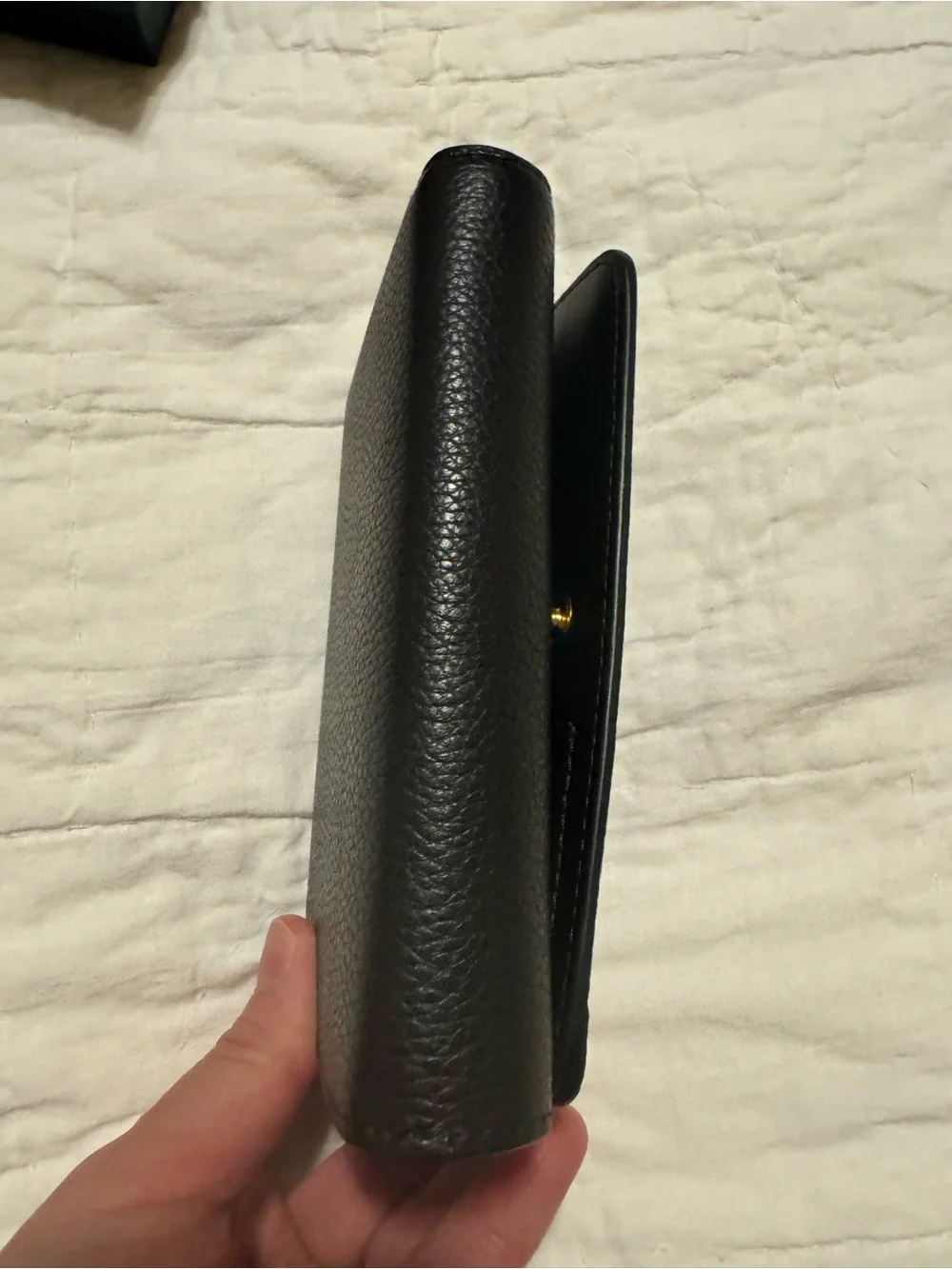Mulberry Black Pebbled Leather Continental Wallet with Gold Logo